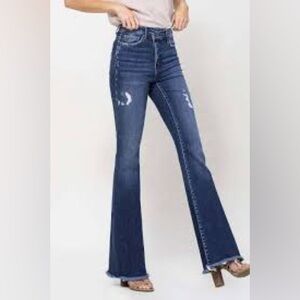 FLYING MONKEY SUPER HIGH RISE ASYMMETRICAL FLARE JEANS INTERSTATE